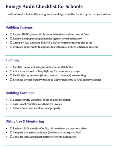 Energy Audit Checkklist Screenshot