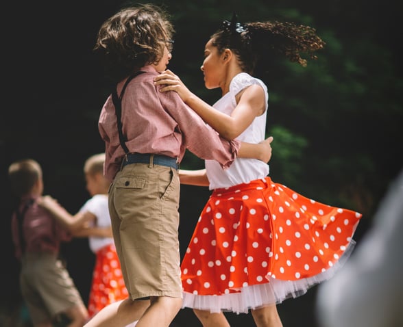 Kids at a Valentines School Dance