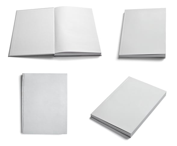 collection of various  blank white paper on white background. each one is shot separately