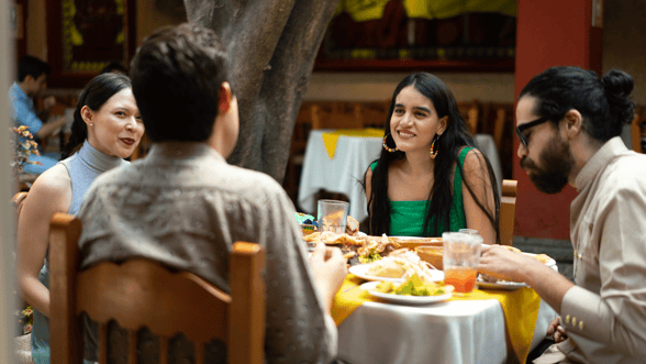 restaurant dinner eating meal