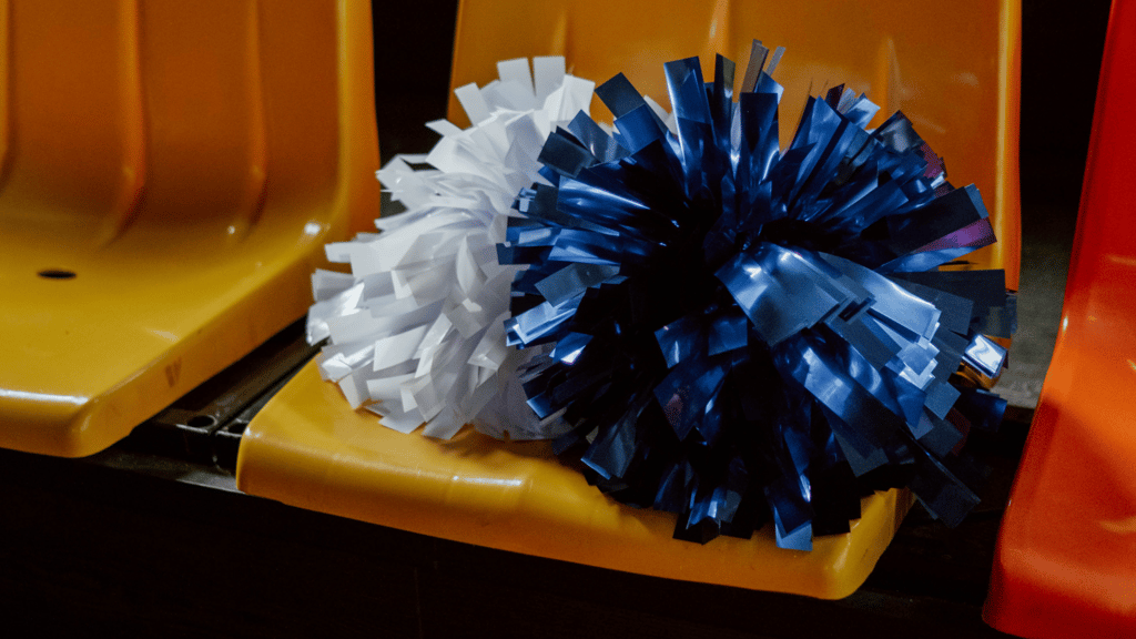 Poms poms from a school spirit wear fundraiser